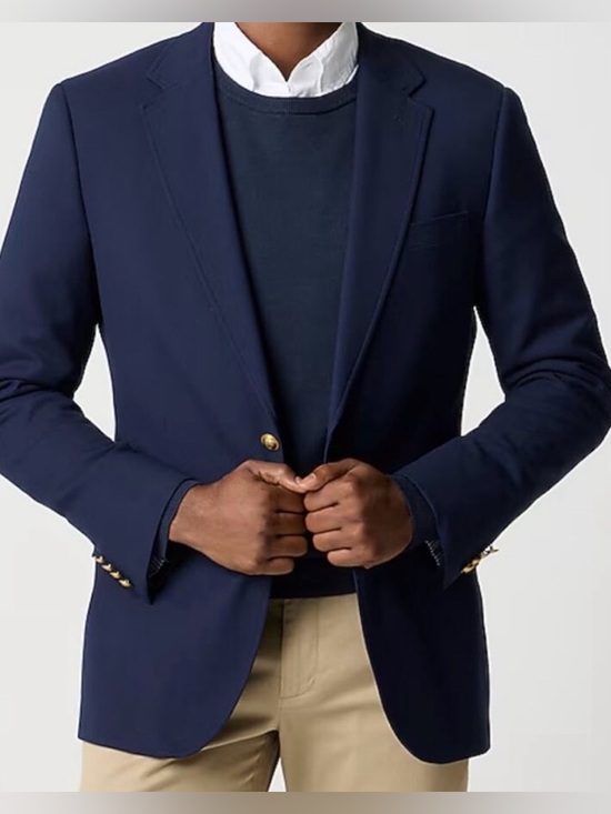 J. Crew Other - J.CREW THOMPSON UNIVERSITY.  Mens Blazer Navy Blue 2-Button Gold Buttons 44R